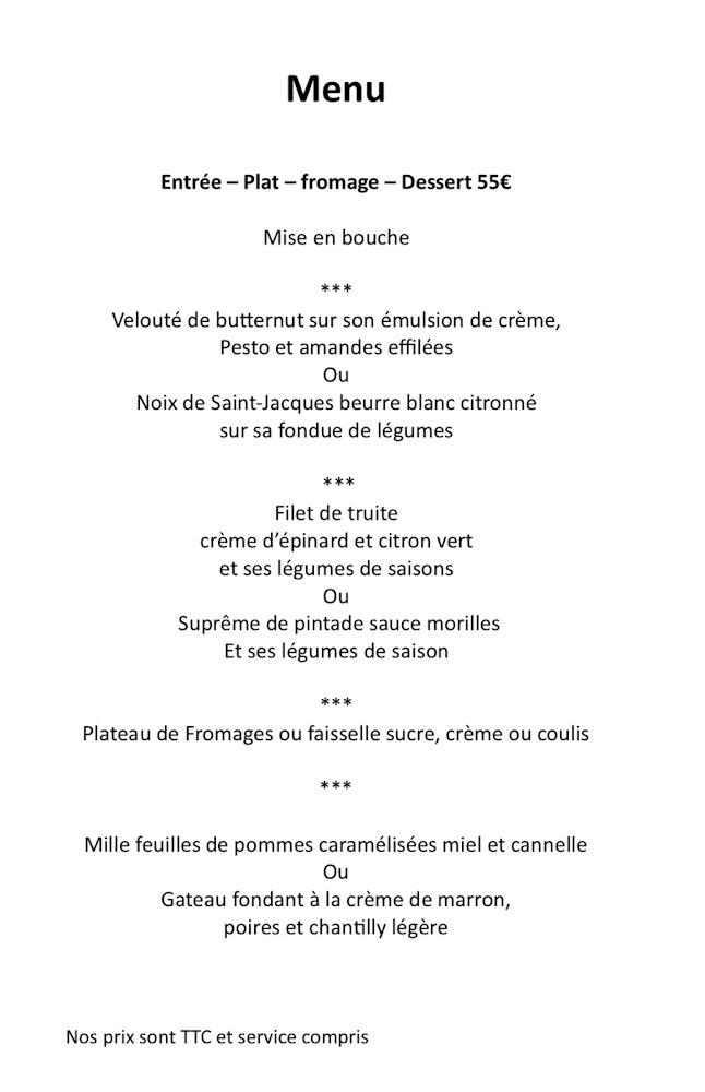 Le Montmirey - Menu Image 1